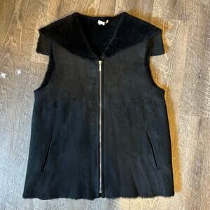 Vintage KORS Michael Kors 100% Suade Shearing Black Vest Size Medium